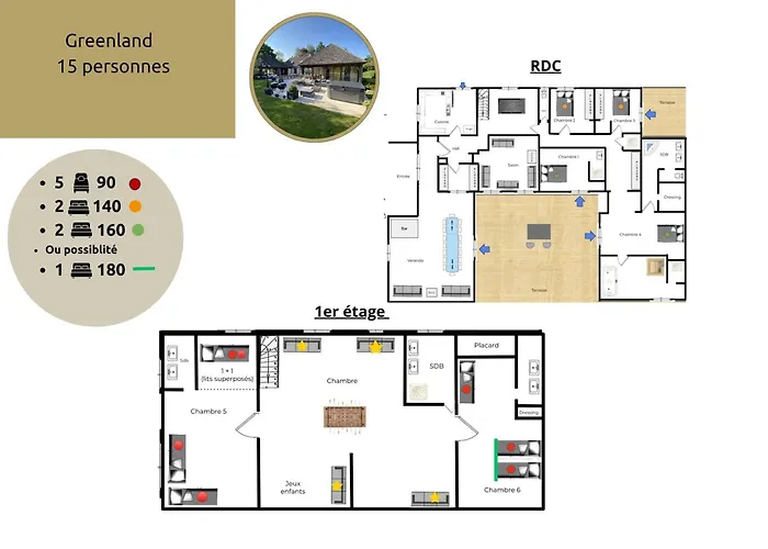 La Clef Decamp Greenland 15pers Jacuzzi Sauna Airhockey Billard * Hudimesnil
